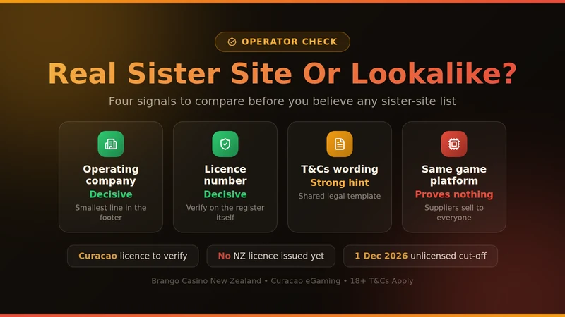Four signals for checking whether a casino really is a Brango Casino sister site